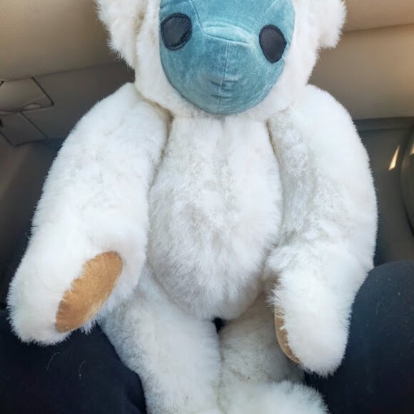 Vintage Vermont Teddy Bear Velvet Alien Face Rare Mask Collectible Jointd 16" - Picture 3 of 15